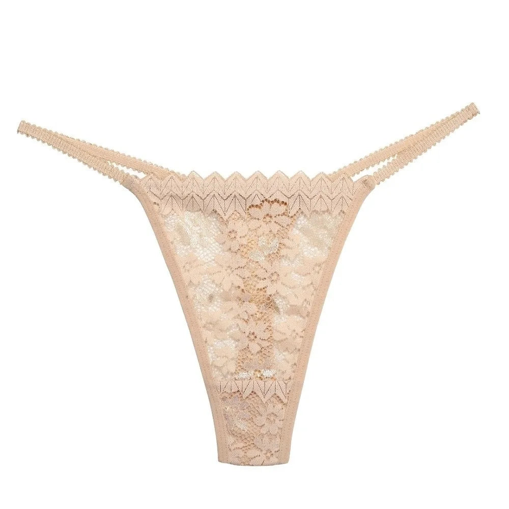 Alix™ | Tanga de malla con encaje floral