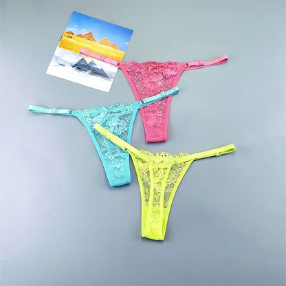 Adèle™ | Pack 3 tangas de encaje transparente