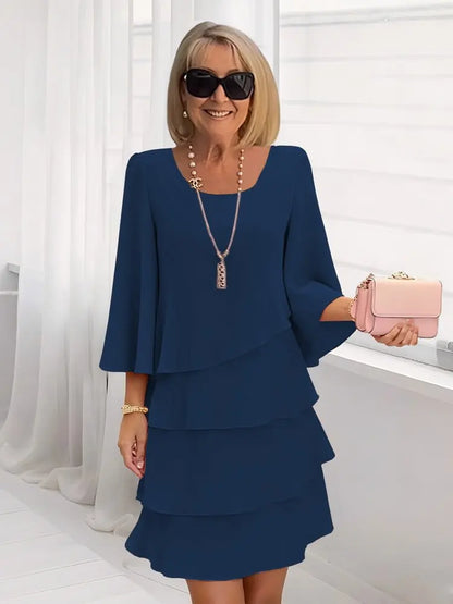 María Estela™ | Vestido elegante básico manga media
