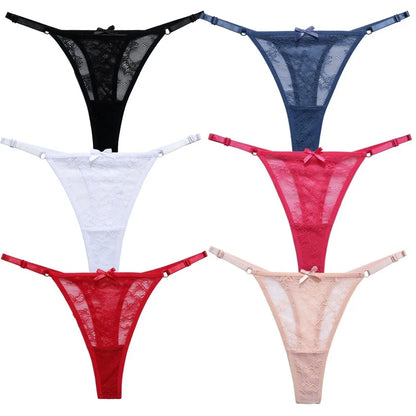 Lila™ | Tanga de encaje transparente con lazo