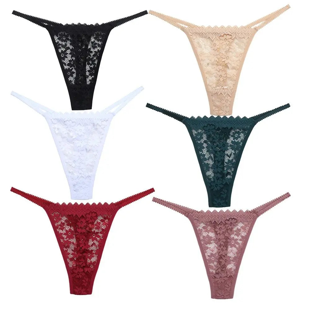 Alix™ | Tanga de malla con encaje floral