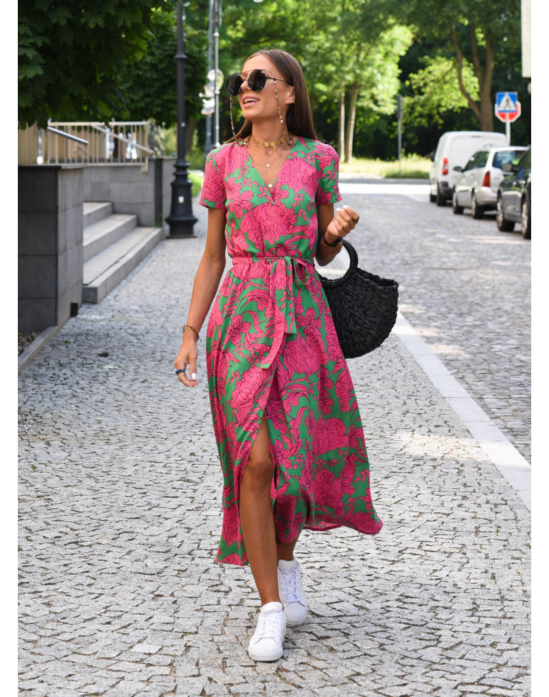 Casandra™ | Elegante vestido floral con escote en V