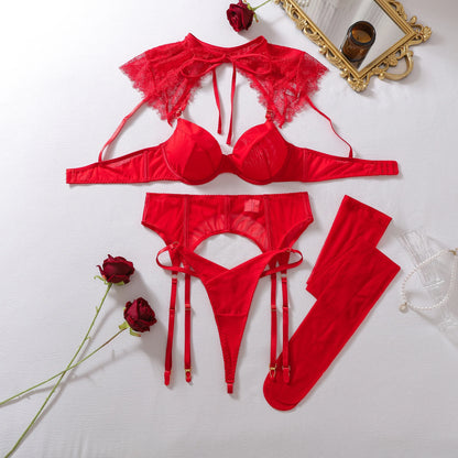 Sybille™ | Conjunto de 3 piezas con encaje y medias