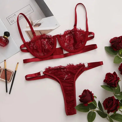 Bérénice™ | Conjunto de encaje con bordado floral