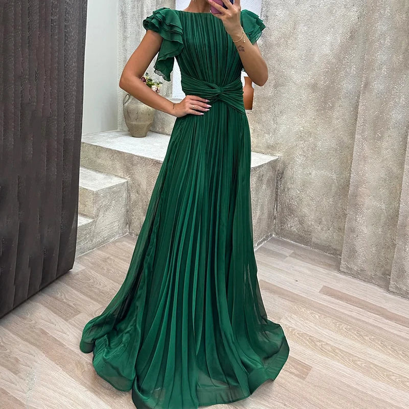 Elva™ | Vestido de Noche con Pliegues
