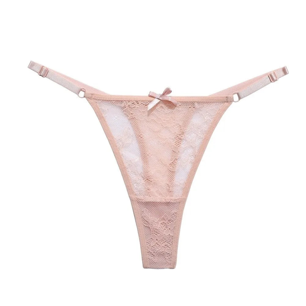Lila™ | Tanga de encaje transparente con lazo