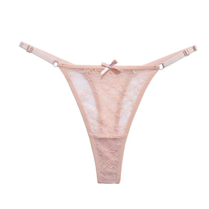 Lila™ | Tanga de encaje transparente con lazo