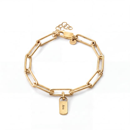 Regina™ | Bracelet personnalisé avec plaques gravées