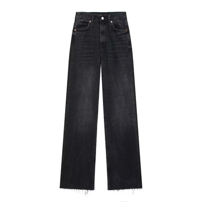 Isaline™ | Vaquero negro pernera ancha