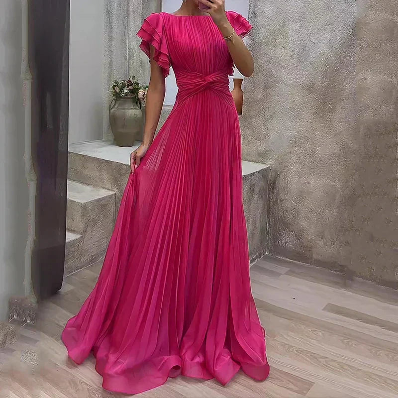 Elva™ | Vestido de Noche con Pliegues