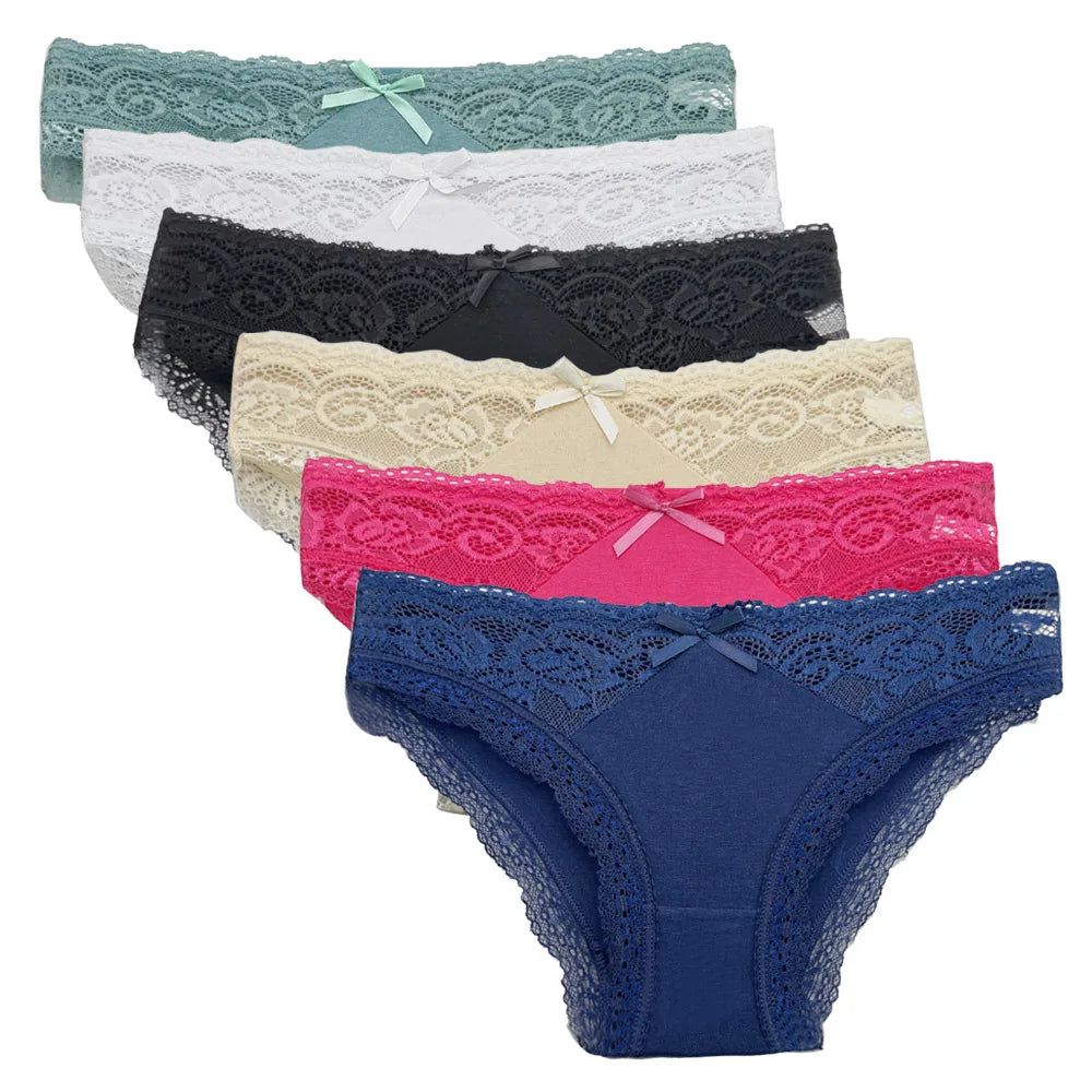 Émilie™ | Pack 5 panties de encaje tiro bajo