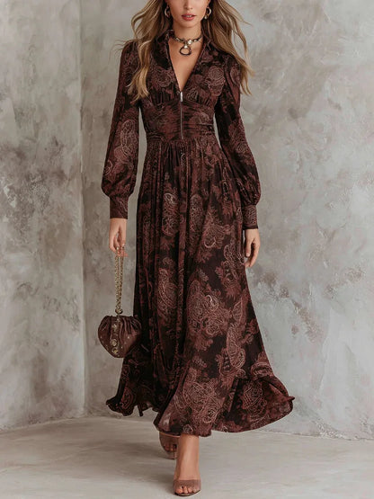 Denia™ | VESTIDO LARGO CON ELEGANTE ESTAMPADO VINTAGE