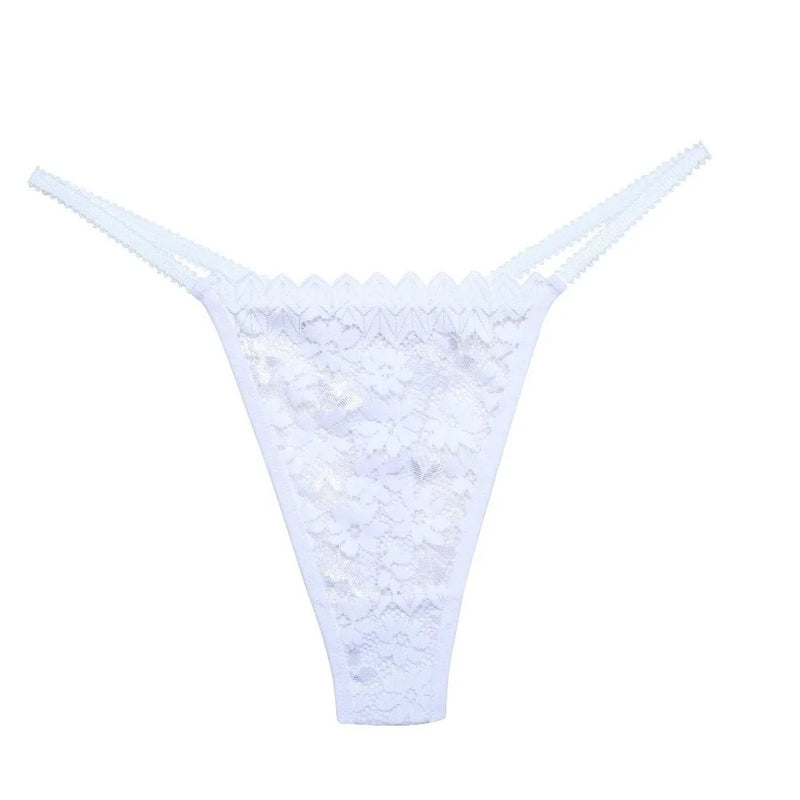 Alix™ | Tanga de malla con encaje floral