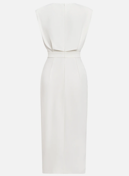 Bella™ | Vestido Midi Ajustado con Detalles en Botones Dorados