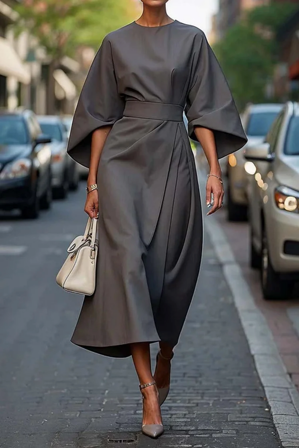 Cindy™ | Vestido Chic con Mangas Abullonadas