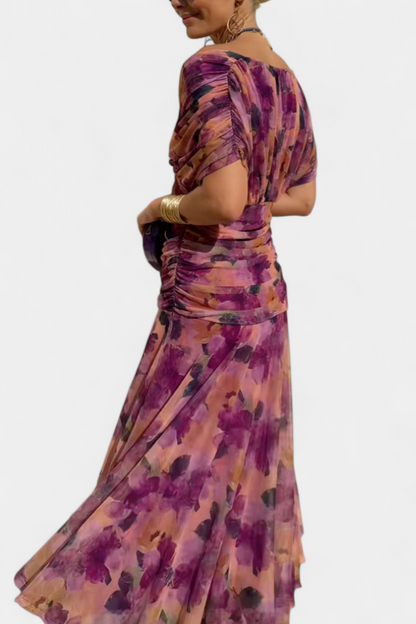 Fanny™ | Vestido Largo con Estampado Floral y Cuello en V