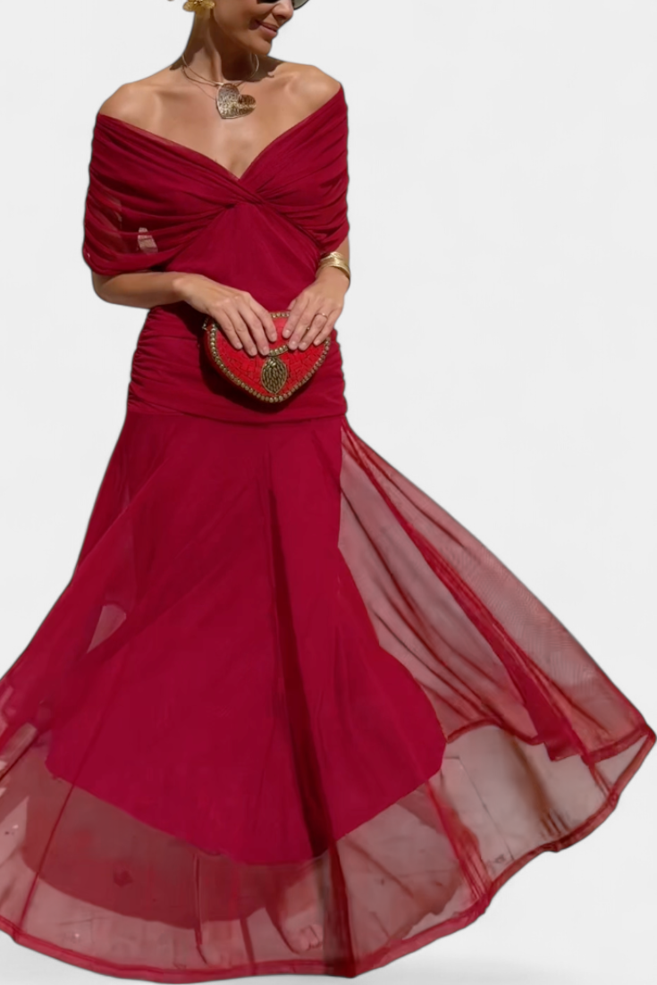 Fanny™ | Vestido Largo con Estampado Floral y Cuello en V