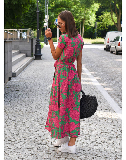 Casandra™ | Elegante vestido floral con escote en V