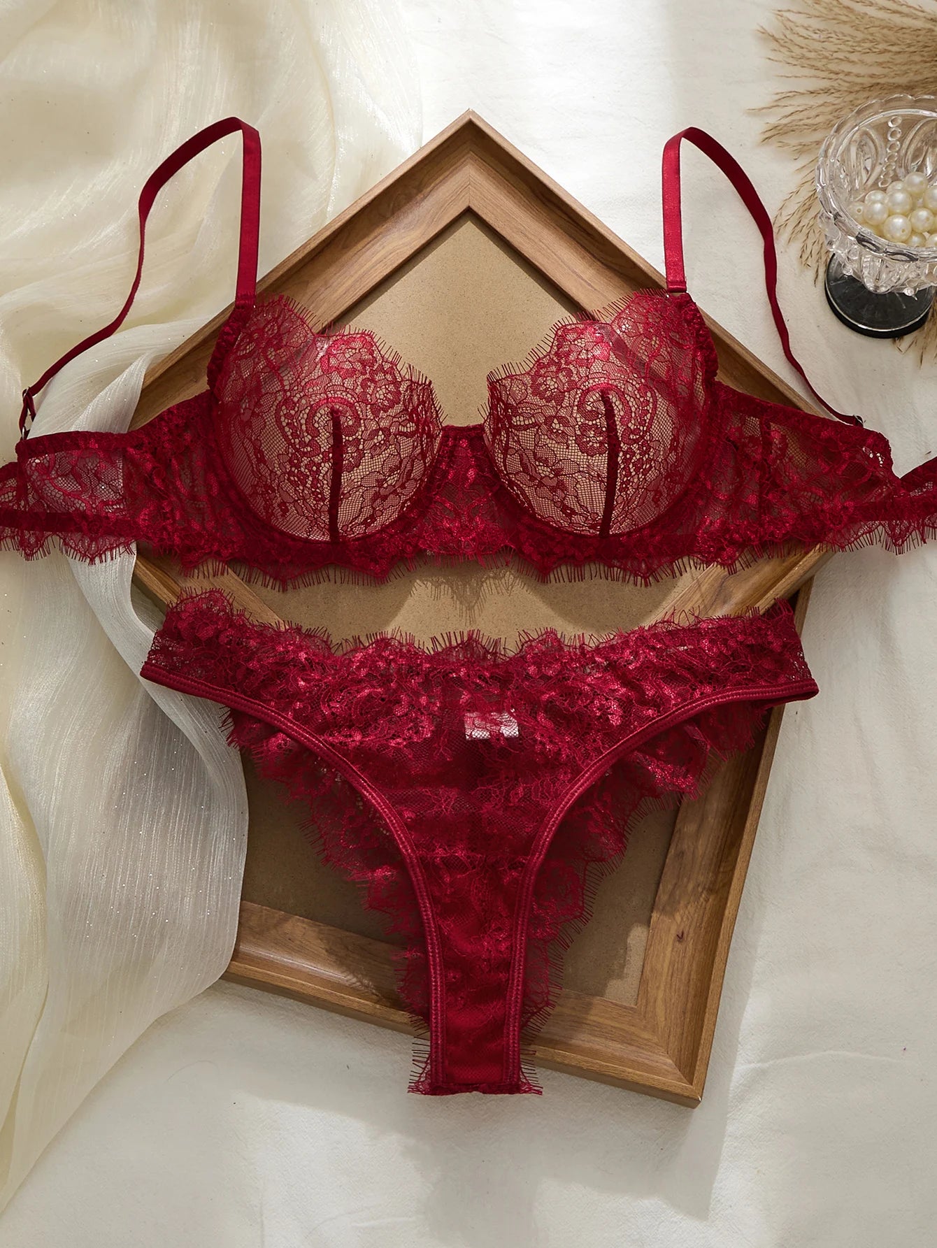 Célestine™ | Conjunto de encaje fino sin costuras
