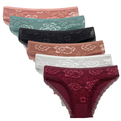Émilie™ | Pack 5 panties de encaje tiro bajo