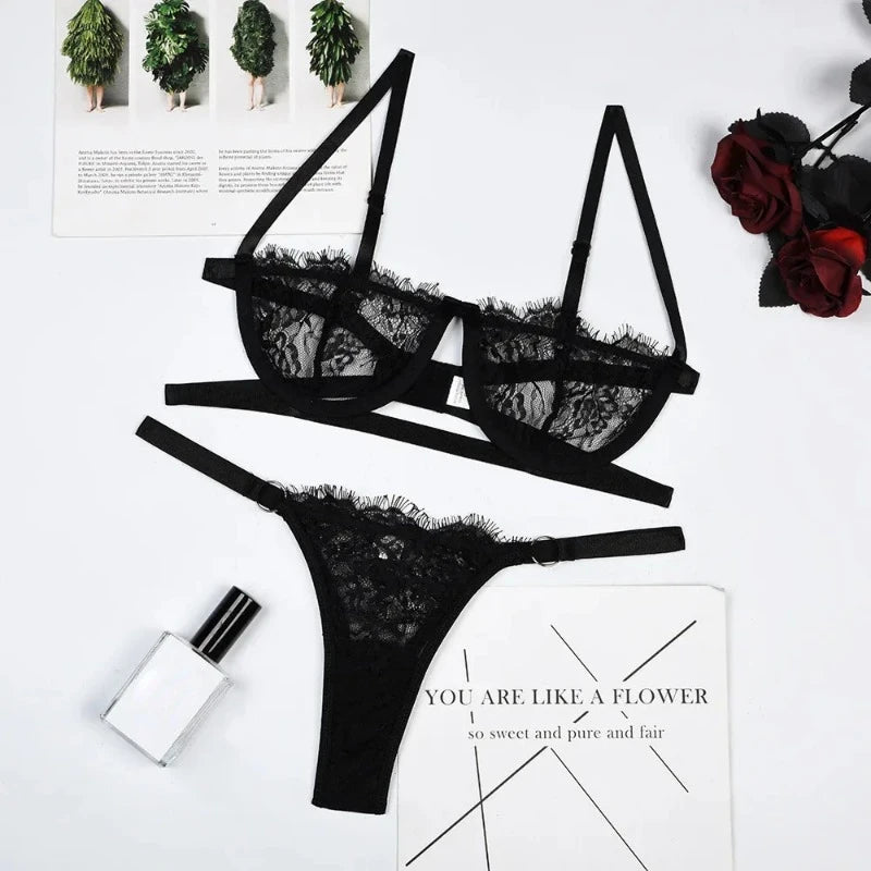 Bérénice™ | Conjunto de encaje con bordado floral