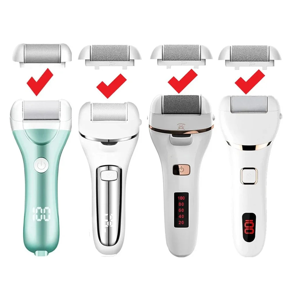 Cabezales de herramientas para el cuidado de los pies negros, removedor de piel dura, rodillos de repuesto para callos de tacones agrietados y eliminación de piel muerta, 6 piezas