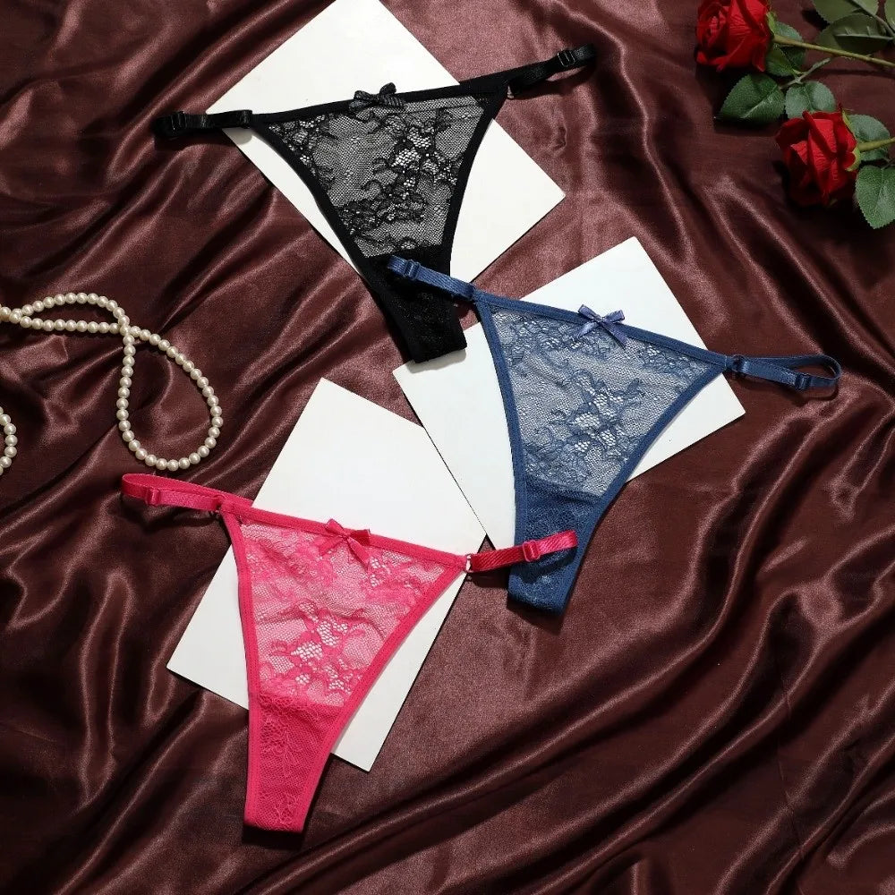 Lila™ | Tanga de encaje transparente con lazo
