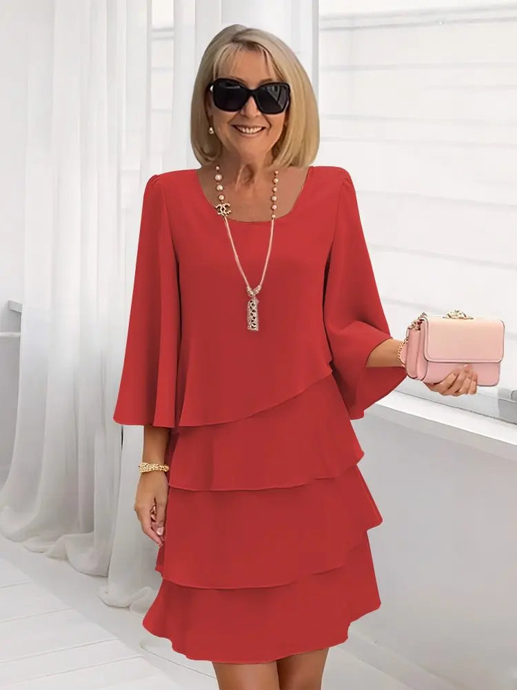 María Estela™ | Vestido elegante básico manga media
