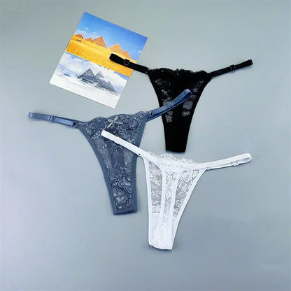 Adèle™ | Pack 3 tangas de encaje transparente