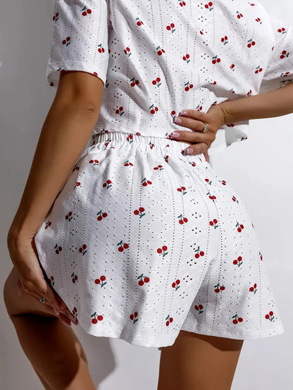 Honorine™ | Pijama corto holgado con estampado de corazones
