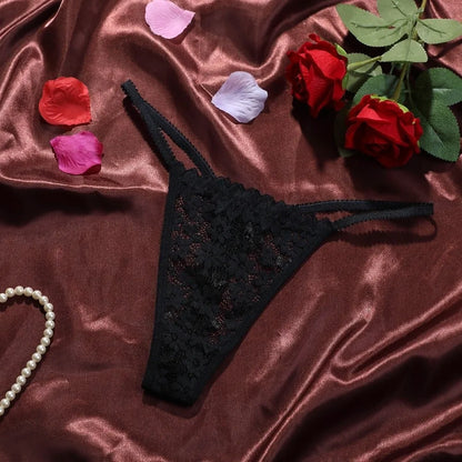 Alix™ | Tanga de malla con encaje floral