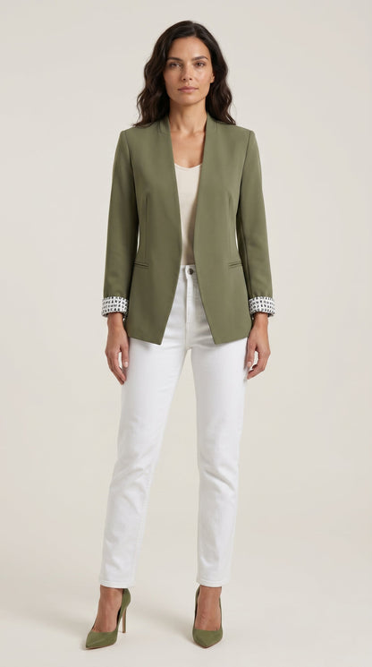 María Ariana™ | Blazer de corte recto con hombreras