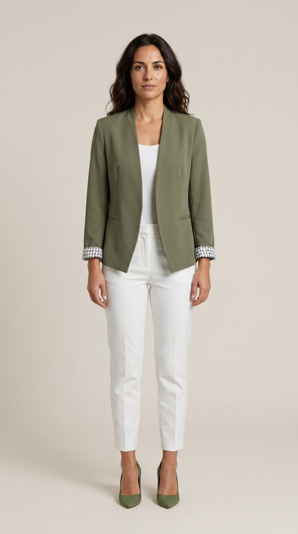 Wiktoria Damaris™ | Blazer de corte recto con hombreras