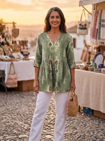 Paloma™ | Blusa Amplia con Diseño Vibrante