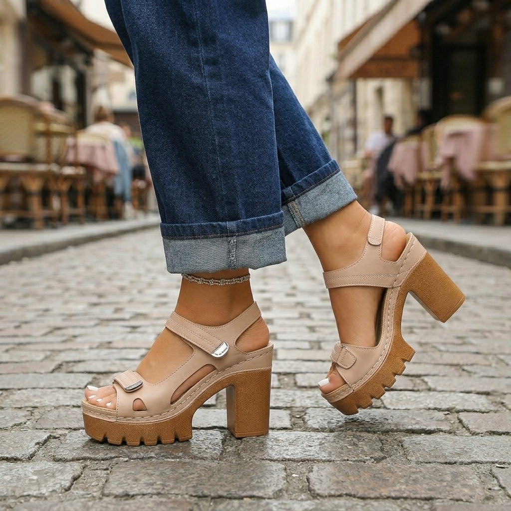Adriana™ | Sandalias con Plataforma y Tacón Ancho