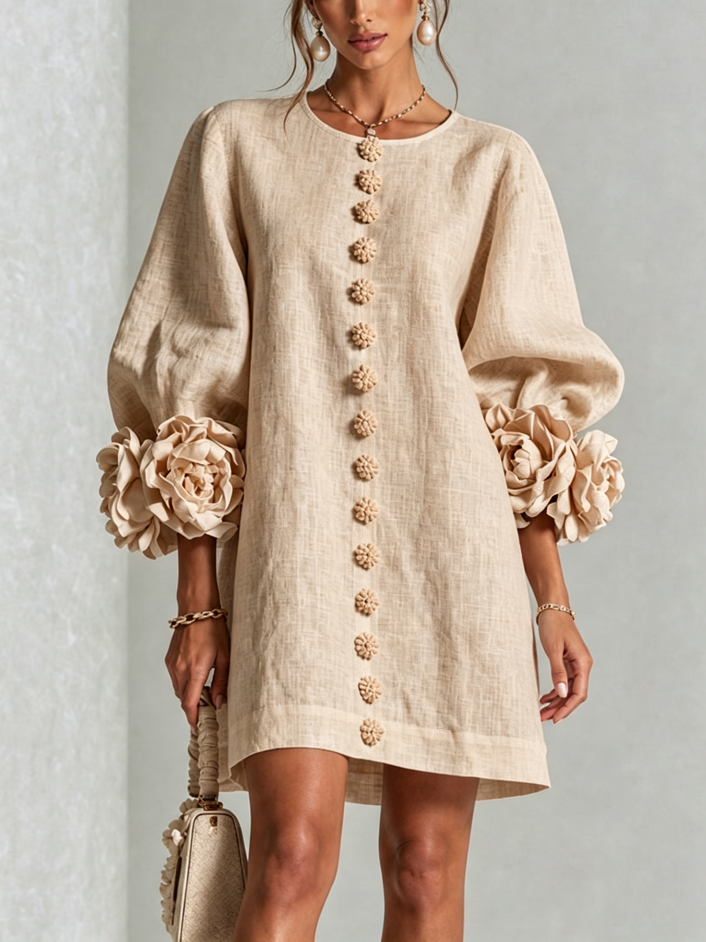 Marta™ | Mini vestido con botones y mangas florales
