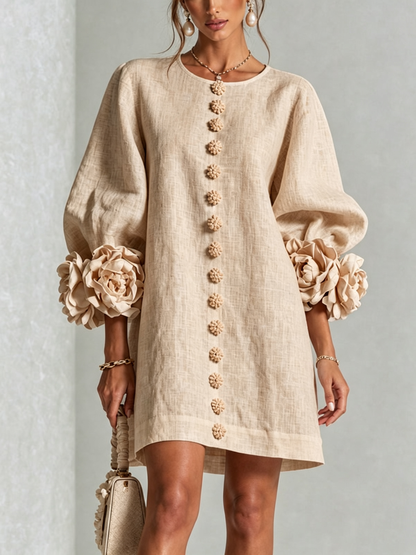 Marta™ | Mini vestido con botones y mangas florales