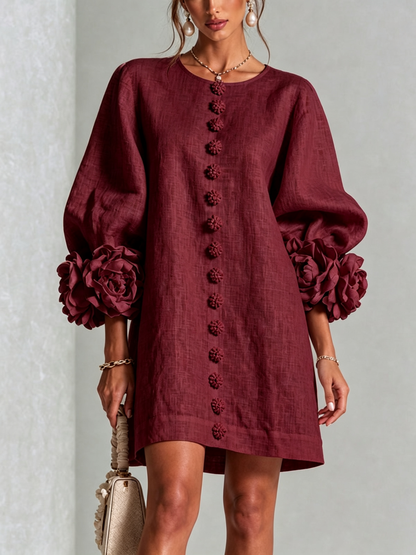 Marta™ | Mini vestido con botones y mangas florales