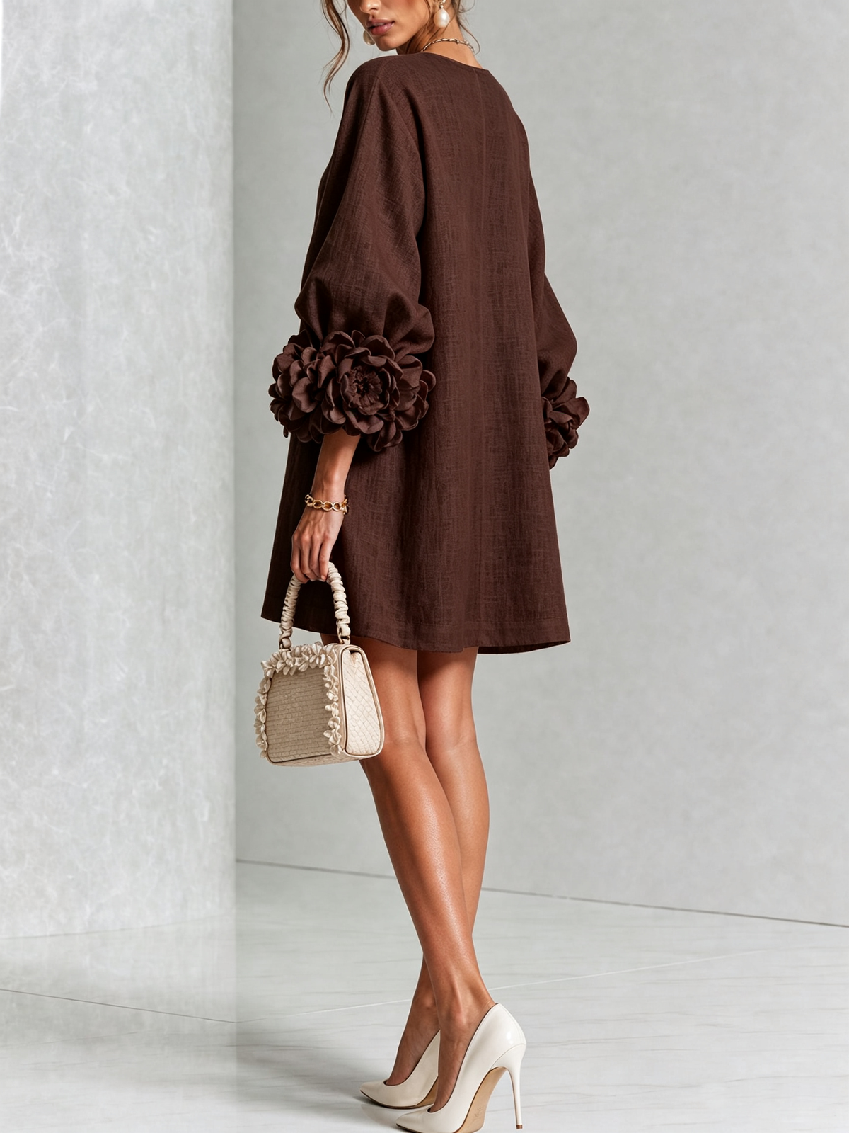 Marta™ | Mini vestido con botones y mangas florales