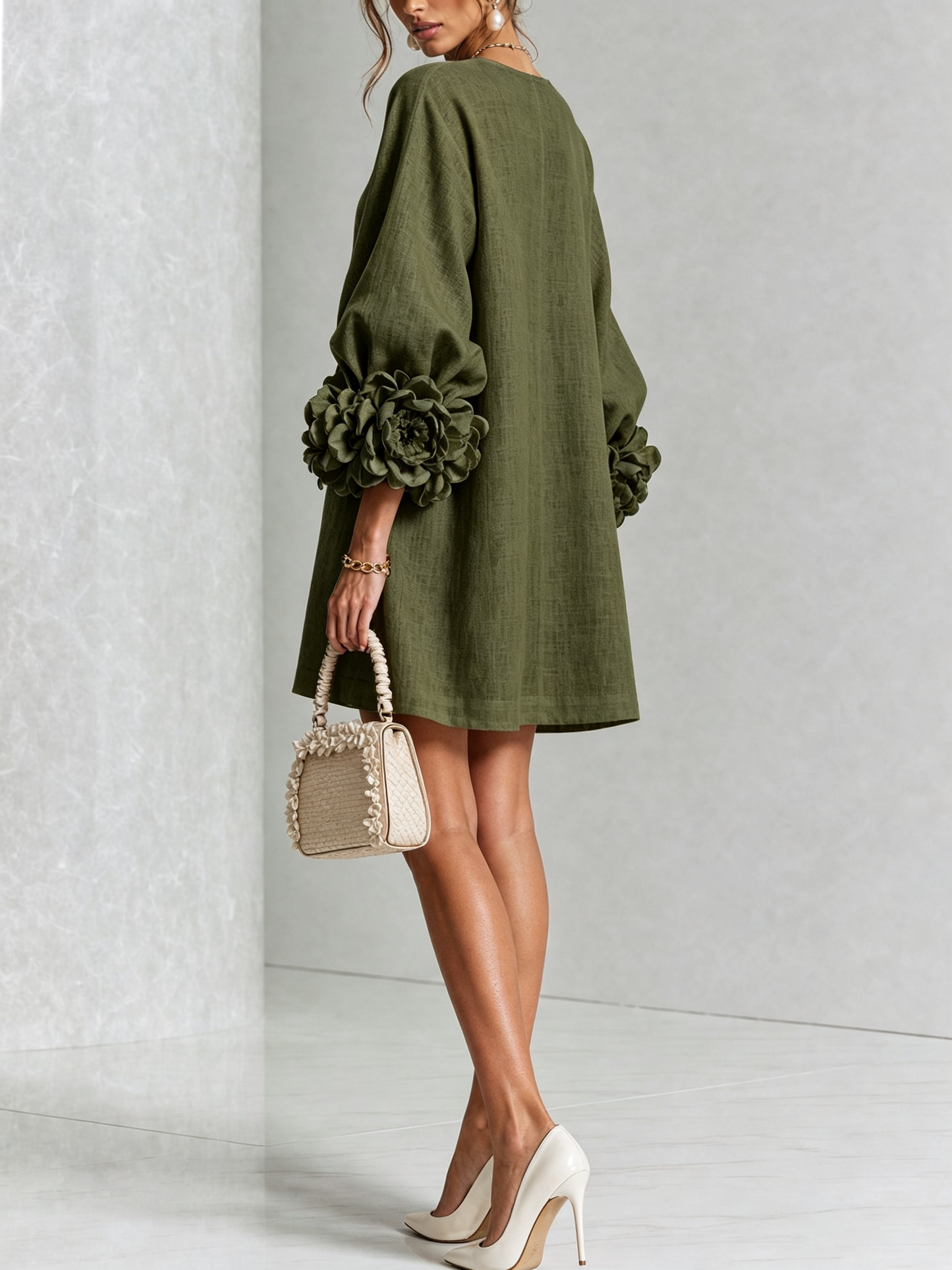 Marta™ | Mini vestido con botones y mangas florales
