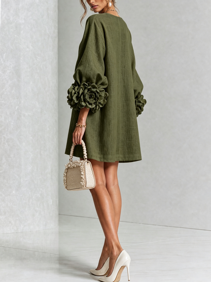 Marta™ | Mini vestido con botones y mangas florales
