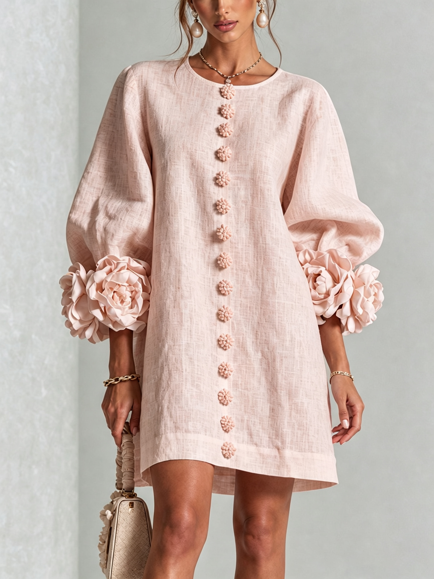Marta™ | Mini vestido con botones y mangas florales