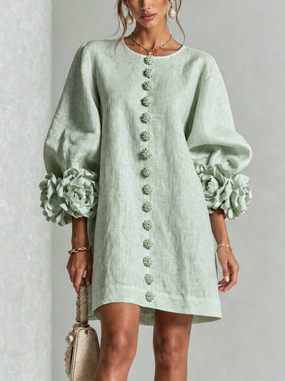 Marta™ | Mini vestido con botones y mangas florales