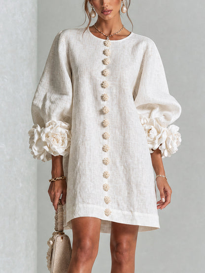 Marta™ | Mini vestido con botones y mangas florales