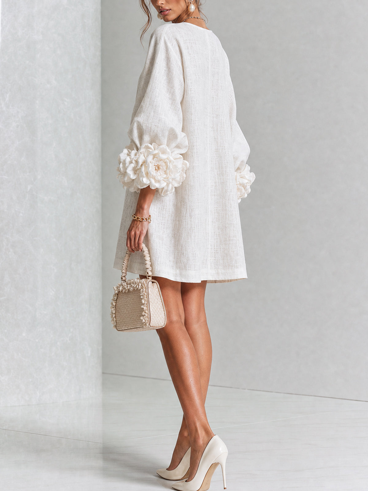 Marta™ | Mini vestido con botones y mangas florales