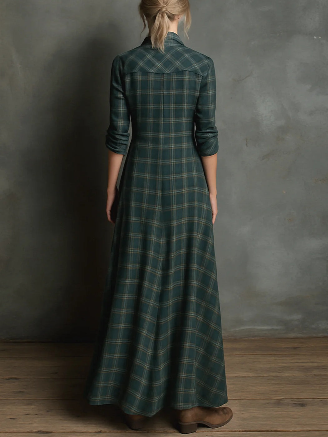 Zafrina™ | Vestido bohemio moderno cuadros