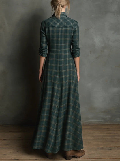 Zafrina™ | Vestido bohemio moderno cuadros