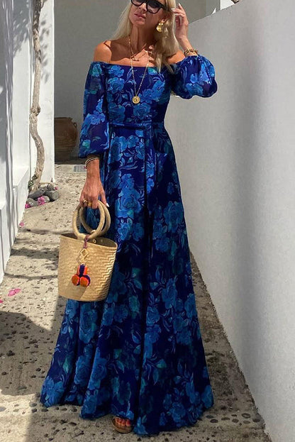 Evelia™ | Vestido Maxi Floral con Mangas Abiertas