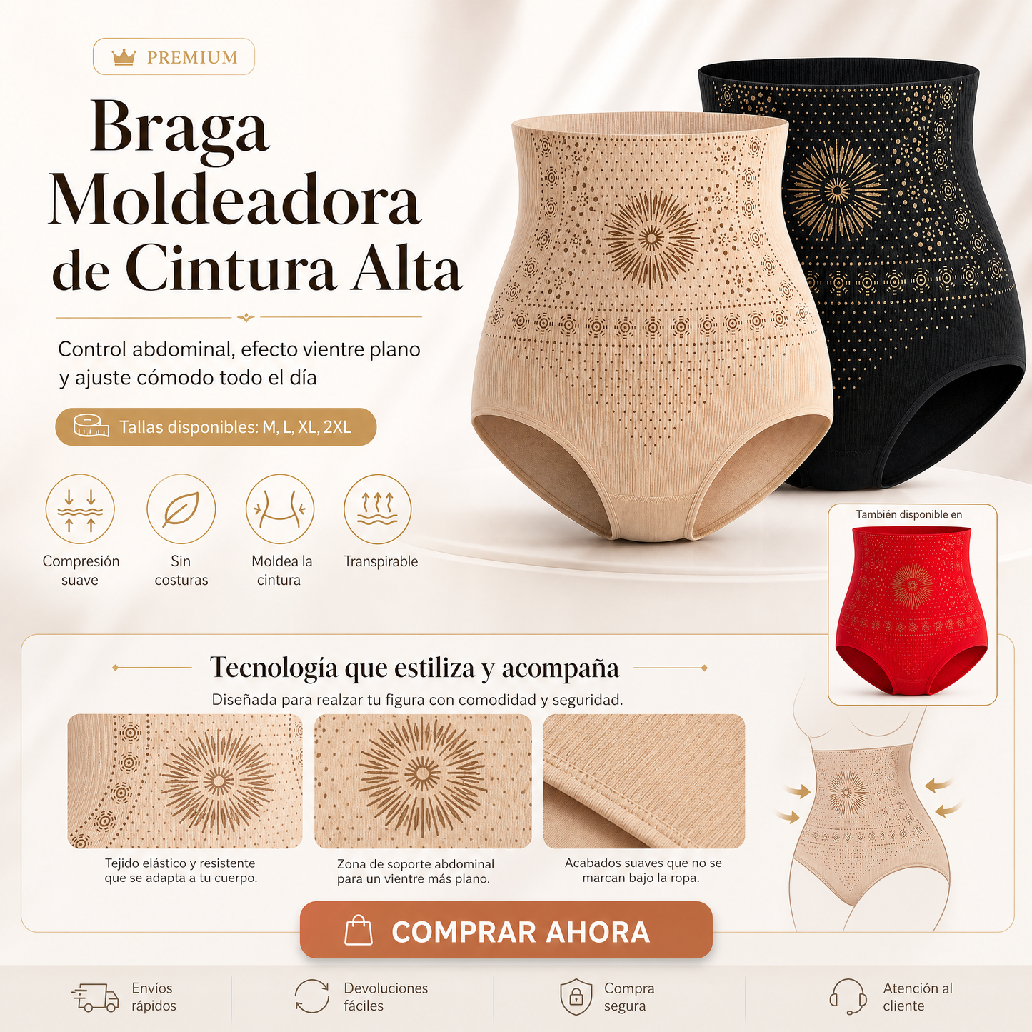 Valentina™ | Short moldeador cintura alta