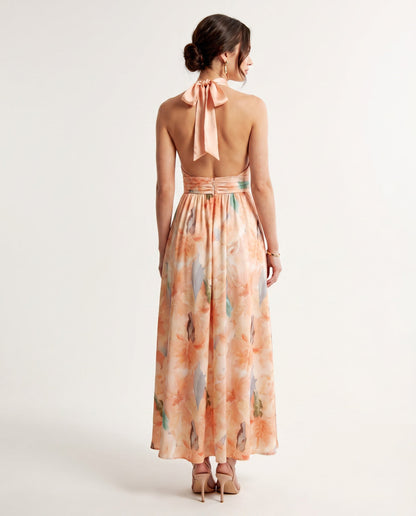 María Alina™ | Elegante vestido con estampado floral acuarela